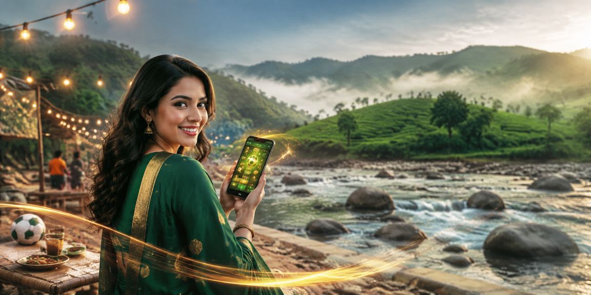 সিলেটের চা বাগানে বসে মোবাইলে pokies পেমেন্ট করছেন একজন ব্যবহারকারী
